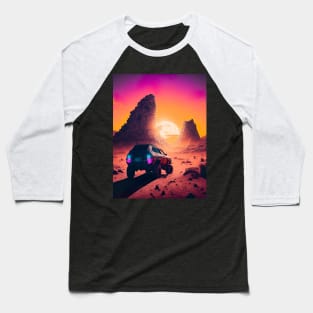 SUV Truck Driving Through Arid Desert Baseball T-Shirt